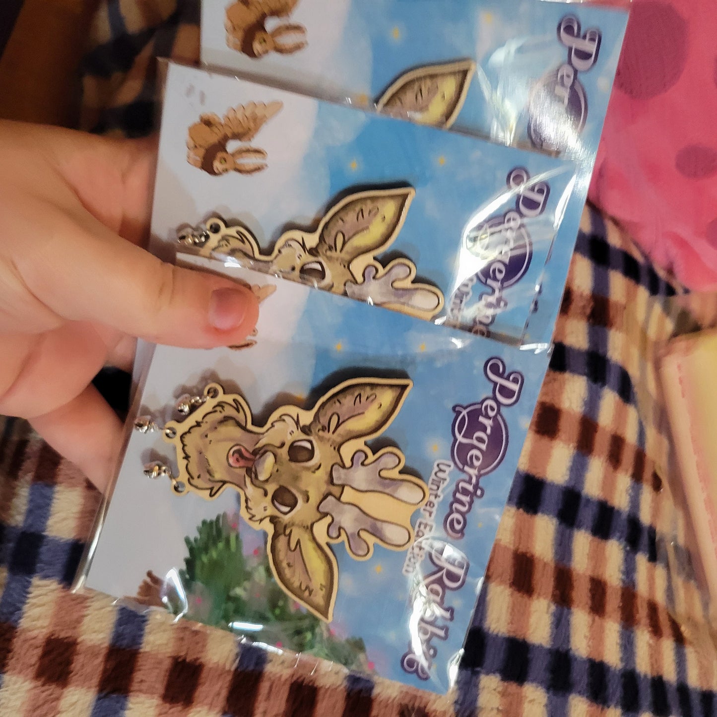 Reindeer Seasonal Wooden Pin with Silver Bells - Pergerine Rabbit!!