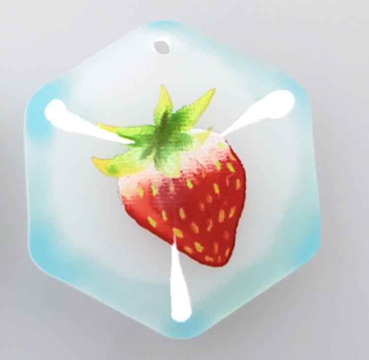 Fruity Frozen Ice Cube Frosted Finish Phone Charms/Keychains