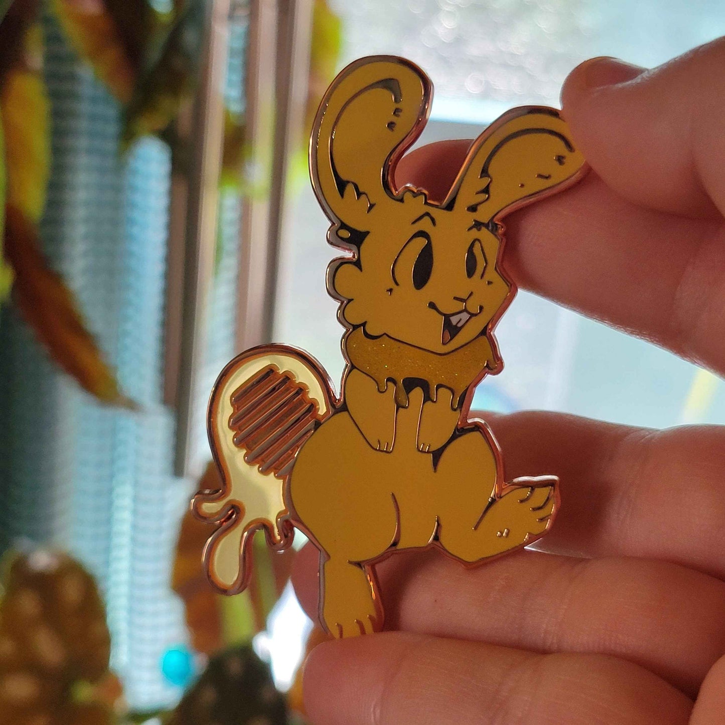 Honey Bunny Fantasy-Style Enamel Pin- 3 Inches Tall