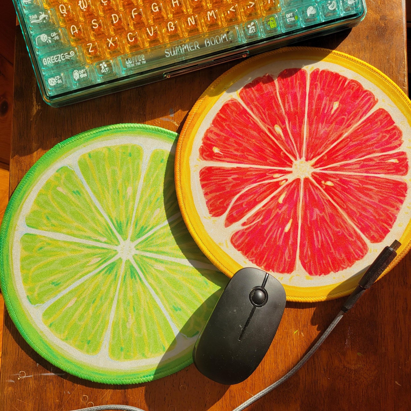Citrus Mousepads - 25 cm, Grapefruit and Lime - Pergerine Rabbit!!