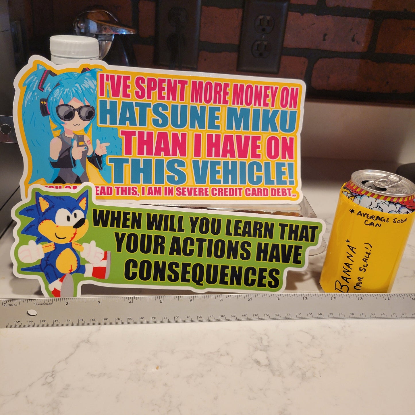 When Will You Learn Your Actions Have Consequences -- BUMPER STICKER - Pergerine Rabbit!!