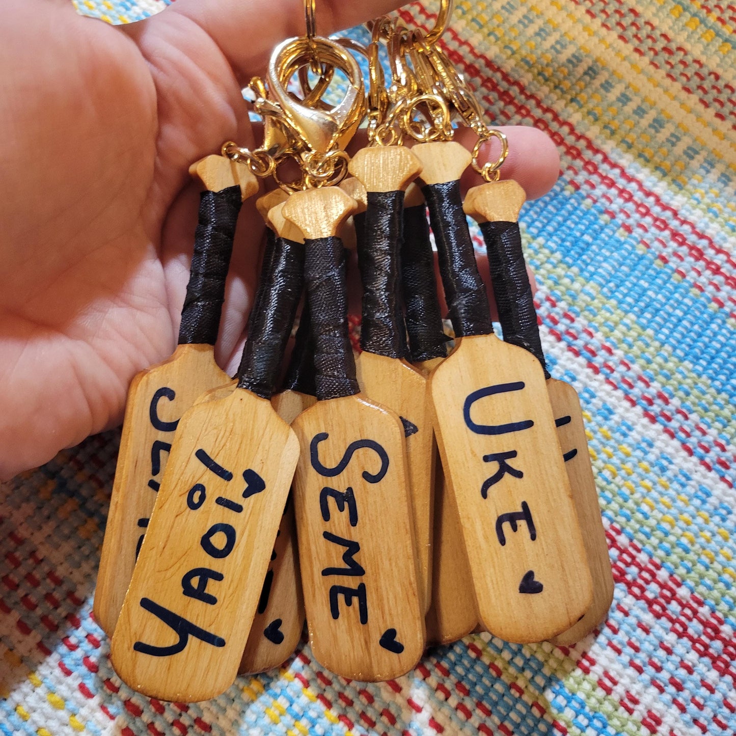 Wooden SINNER paddle Keychain- Sawtowne's "Rotten Girl" Edition - Pergerine Rabbit!!