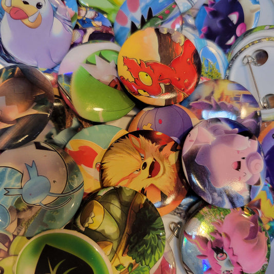 Recycled Trading Card Pinback Buttons