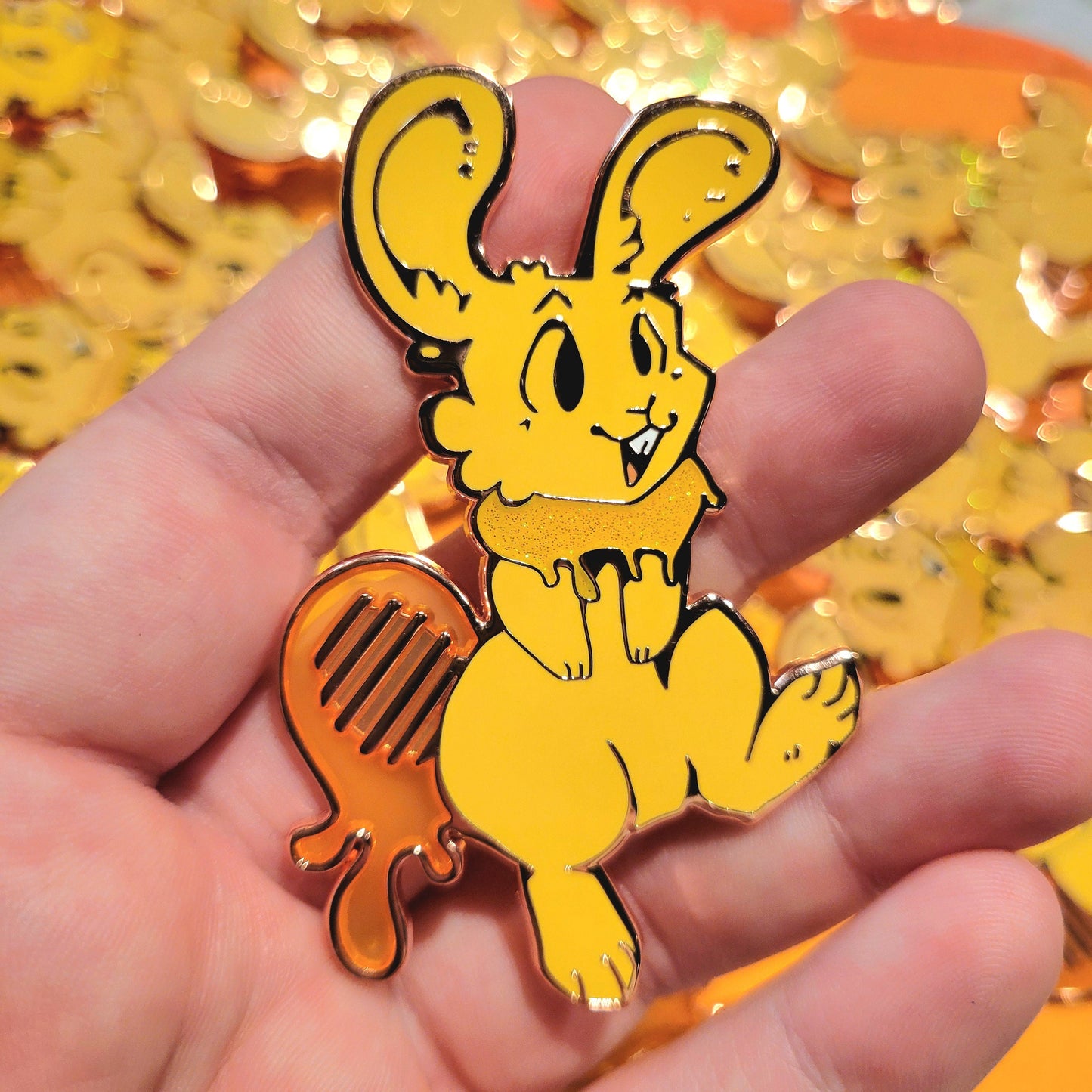 Honey Bunny Fantasy-Style Enamel Pin- 3 Inches Tall - Pergerine Rabbit!!