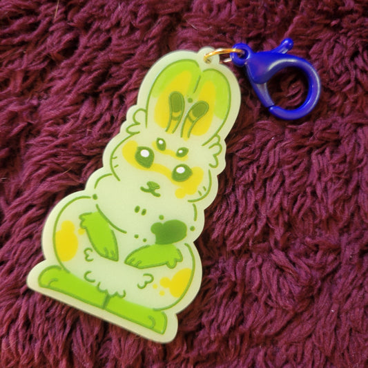 Bunny Art Adopt Keychains / Bag Charms - Glow-in-the-Dark Alien - Pergerine Rabbit!!