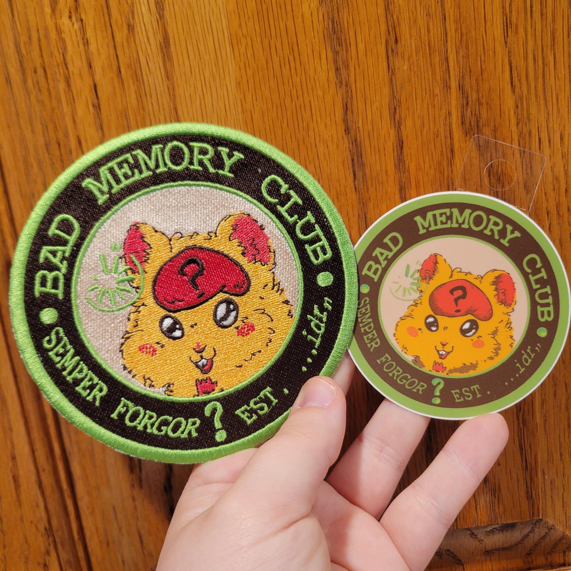 Bad Memory Club- 4.5 Inch Round Iron-On Decorative Patch - Pergerine Rabbit!!