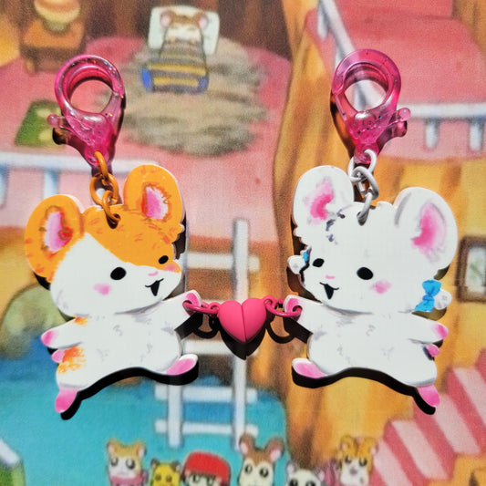 Hamtaro Ham Ham Heartbreak Heart Magnet Keychain