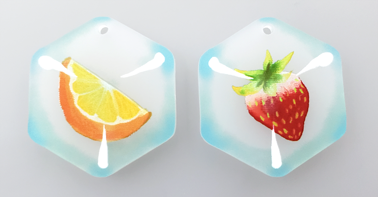 Fruity Frozen Ice Cube Frosted Finish Phone Charms/Keychains