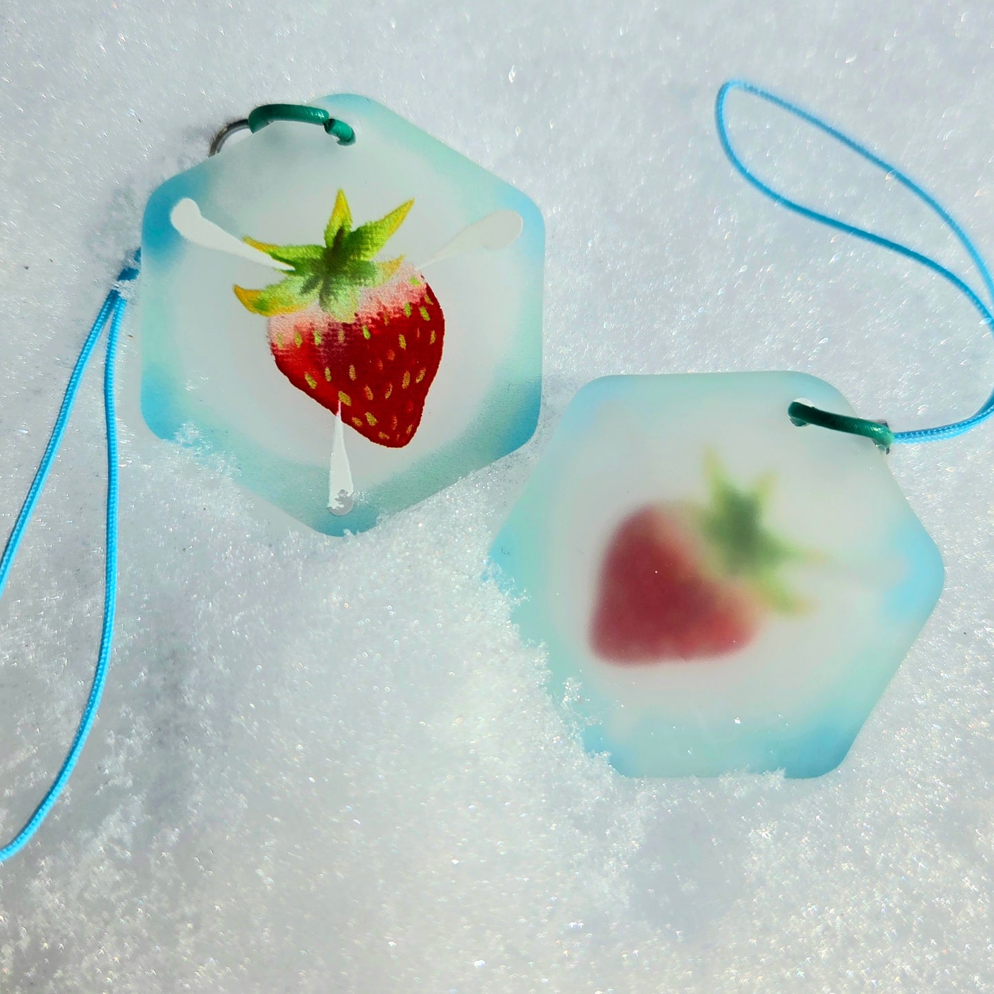Fruity Frozen Ice Cube Frosted Finish Phone Charms/Keychains