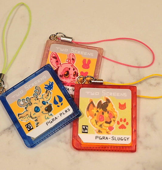 Retro Game Cartridge Phone Charms/Keychains - Contain NO game Chip!! - Pergerine Rabbit!!