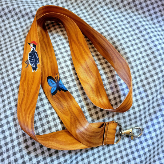Wood Grain Lanyard - Pergerine Rabbit!!